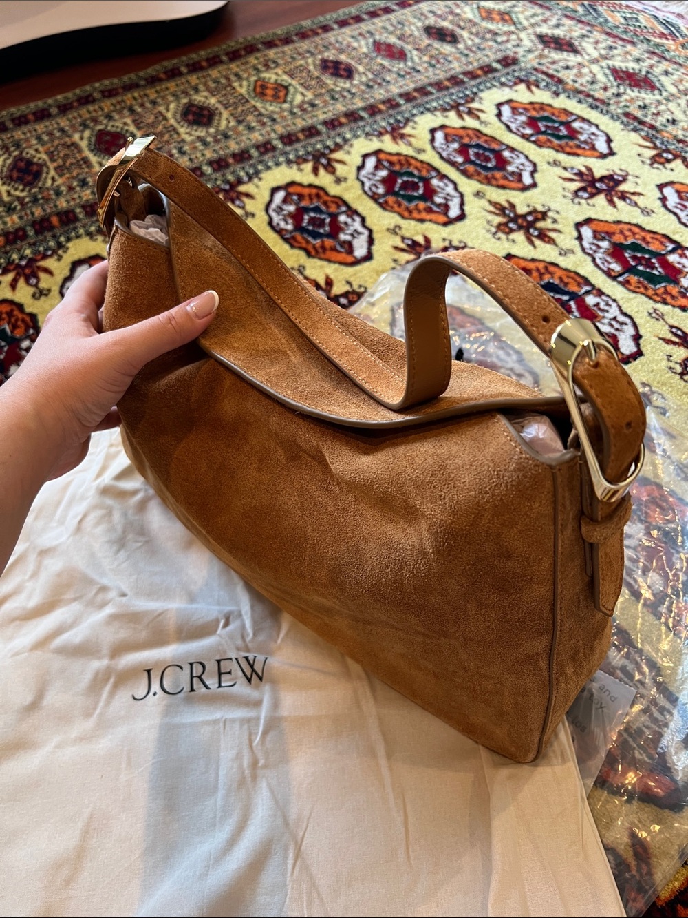 J. Crew Berkeley Suede Hobo Shoulder Bag in Tan - Picture 10 of 10